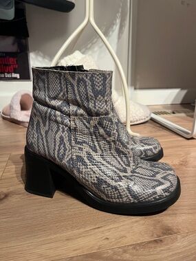 Steve Madden Snake-Print Ankle Boots